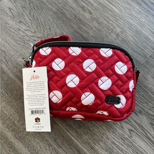 Lug- Coupe convertible Crossbody bag- Crimson Large Dot